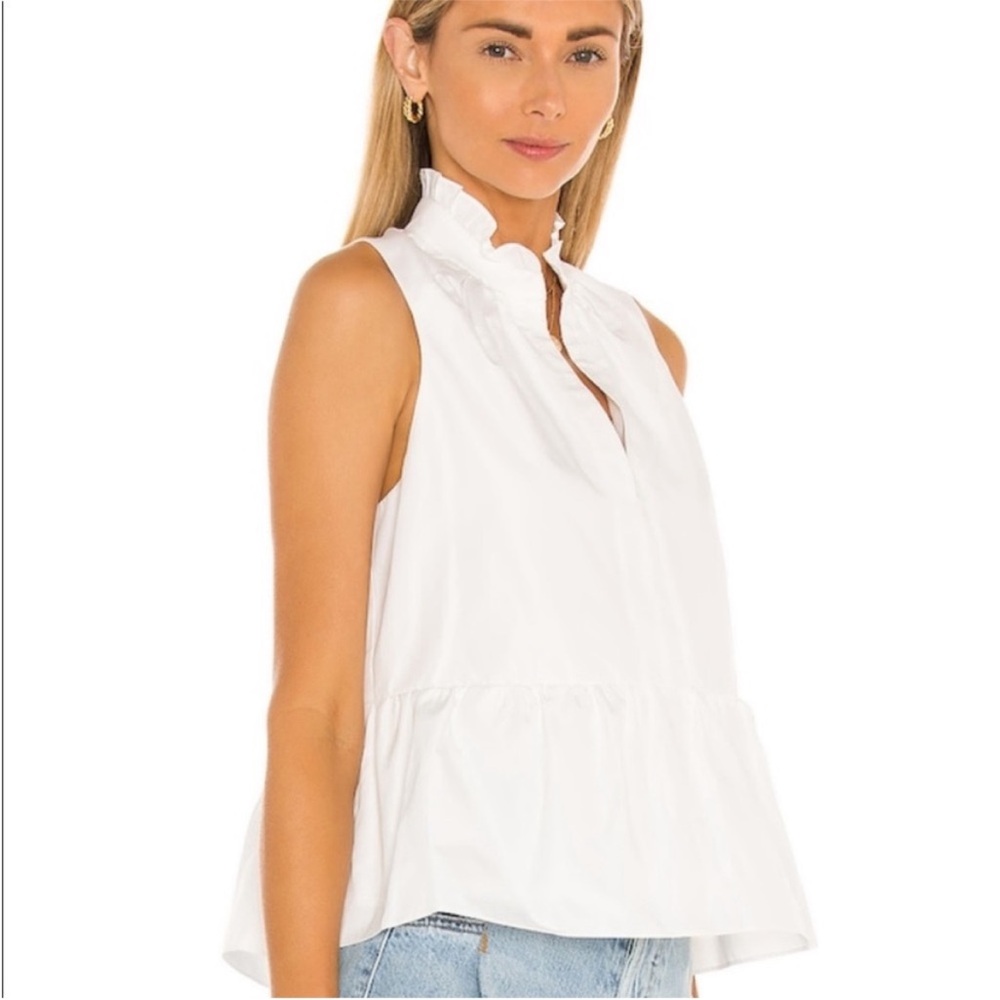 White Amanda Uprichard Saffron Sleeveless Top Shirt
Blouse